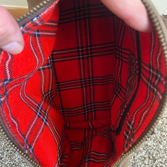 Duffel bag tan purse with beading on handles boho fringe tassel - Picture 8 of 9